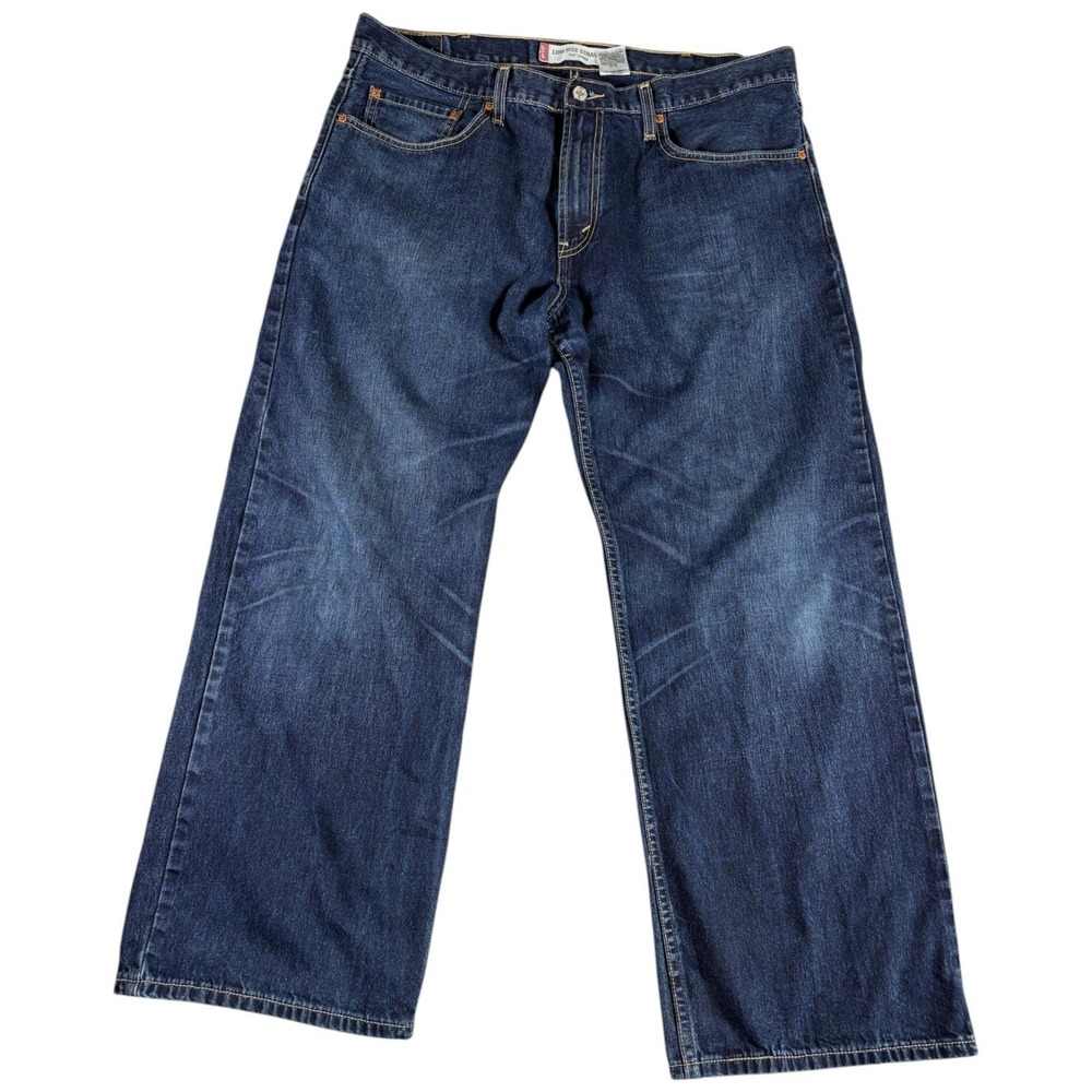 Vintage Levis 529 Low Rise Straight Jeans Mens 38x30 Dark Wash Baggy Denim Y2K